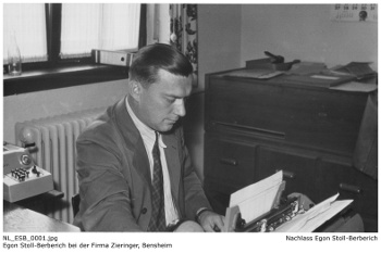 Egon Stoll-Berberich als Angestellter der Firma Zieringer in Bensheim. NL_ESB_0001